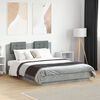 vidaXL Cadre de lit sans matelas gris b&eacute;ton 135x190 cm