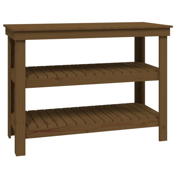vidaXL Banc de travail Marron miel 110,5x50x80 cm Bois de pin massif