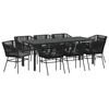 vidaXL Ensemble de salle &agrave; manger pour jardin 9 pc Noir