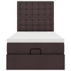 vidaXL Cadre de lit ottoman avec matelas marron fonc&eacute; 100x200 cm tissu