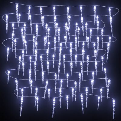 vidaXL Guirlande lumineuse à glaçons Noël 200 LED blanc acrylique PVC