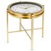 Home&Styling Table d'appoint avec horloge dor&eacute;