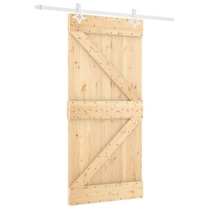 vidaXL Porte coulissante Naturel et Blanc 90 x 210 cm