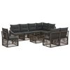 vidaXL Ensemble de canap&eacute; de jardin 9 pc Gris polyrotin