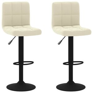 vidaXL Tabourets de bar lot de 2 cr&egrave;me velours