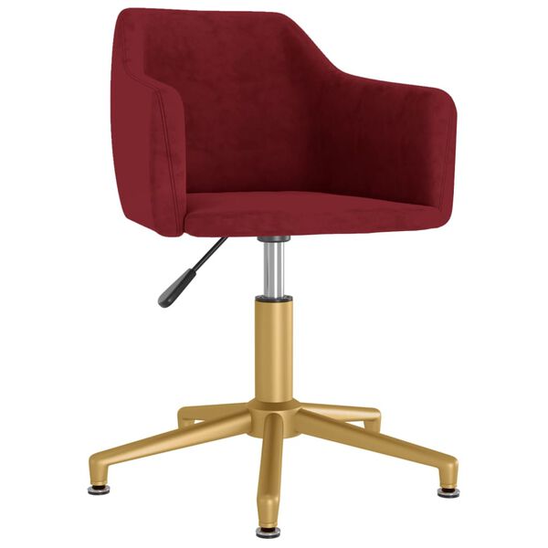 vidaXL Chaise pivotante de salle &agrave; manger Rouge bordeaux Velours
