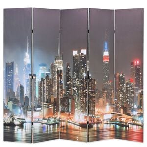 vidaXL Cloison de s&eacute;paration pliable 200x170 cm New York la nuit
