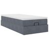 vidaXL Cadre de lit ottoman avec matelas gris fonc&eacute; 90x190 cm velours