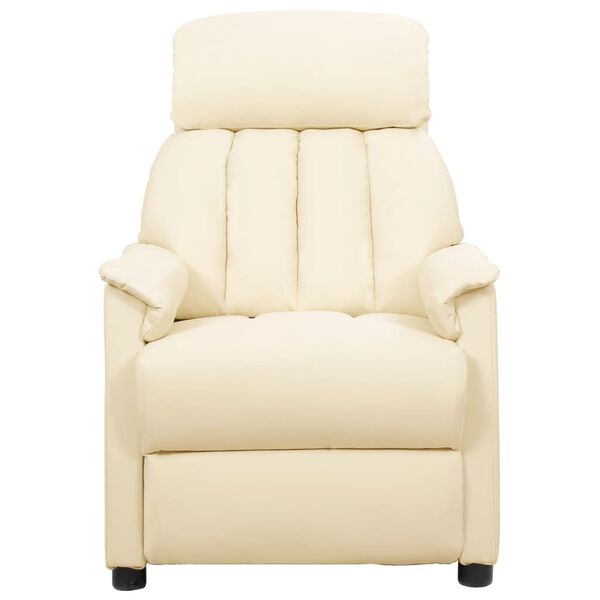 vidaXL Fauteuil Cr&egrave;me Similicuir