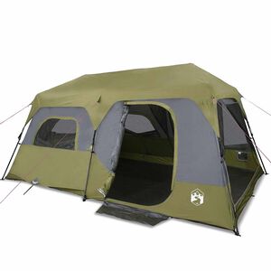 vidaXL Tente familiale 9 personnes vert lib&eacute;ration rapide imperm&eacute;able