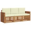 vidaXL Ensembles de canap&eacute;s 3 pc Naturel et Cr&egrave;me Bois d'Acacia Massif