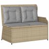 vidaXL Salon de jardin avec coussins 3 pcs beige résine tressée