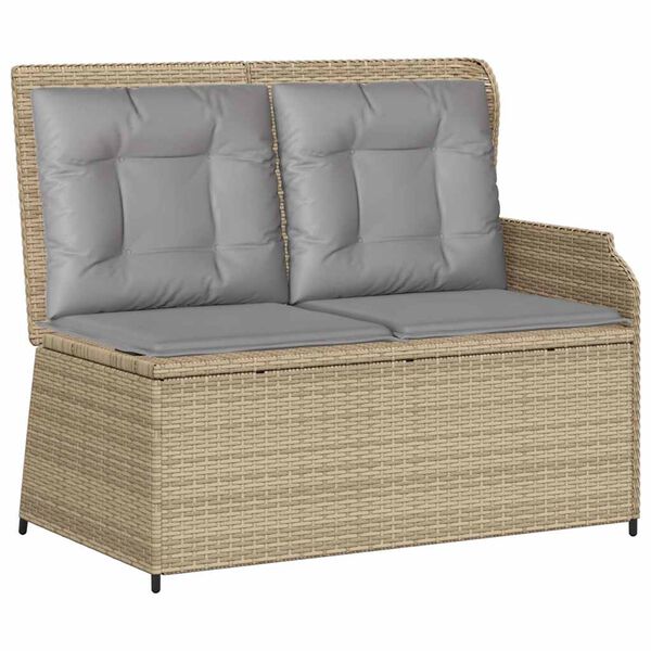 vidaXL Salon de jardin avec coussins 3 pcs beige résine tressée