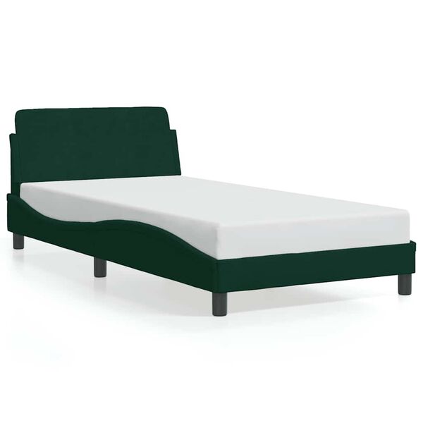 vidaXL Cadre de lit Dover vert fonc&eacute; 100x200 cm velours