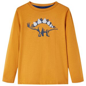 T-shirt enfants &agrave; manches longues ocre fonc&eacute; 92