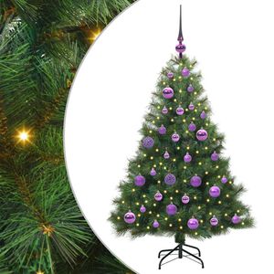 vidaXL Sapin de No&euml;l artificiel avec 150 LED Vert 120 cm PE et PVC