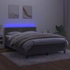 vidaXL Sommier &agrave; lattes de lit avec matelas LED Gris clair 140x200 cm