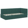vidaXL Cadre de lit d'angle avec matelas 2 pcs Vert Velours