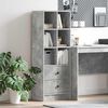 vidaXL Haut Armoire avec tiroir Gris béton 45,5 x 34 x 127 cm