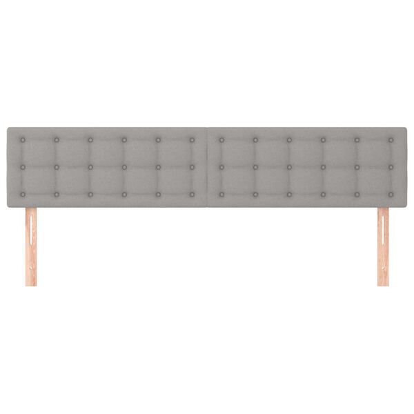 vidaXL T&ecirc;tes de lit 2 pcs Gris clair 80x5x78/88 cm Tissu