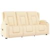 vidaXL Fauteuil inclinable et porte-gobelets 3 places crème similicuir