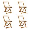 vidaXL Chaises de bistrot d'ext&eacute;rieur 4 pc Cr&egrave;me blanc