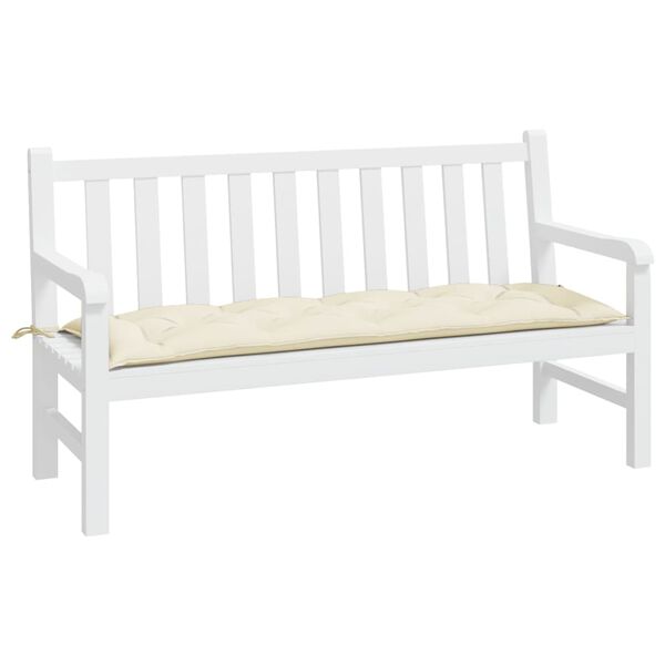 vidaXL Coussin de banc de jardin cr&egrave;me 150x50x7 cm tissu oxford