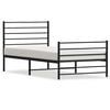 vidaXL Cadre de lit m&eacute;tal sans matelas avec pied de lit noir 100x190cm