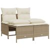 vidaXL Salon de jardin avec coussins 5 pcs beige résine tressée