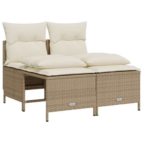 vidaXL Salon de jardin avec coussins 5 pcs beige résine tressée