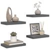 vidaXL &Eacute;tag&egrave;re murale flottante 4 pcs Gris brillant 40x23x3,8 cm MDF