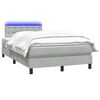 vidaXL Sommier &agrave; lattes de lit et matelas et LED gris clair 120x220cm velours