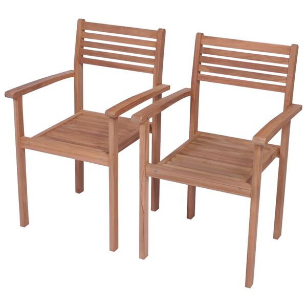 vidaXL Chaises de jardin lot de 2 et coussins noir Bois de teck massif