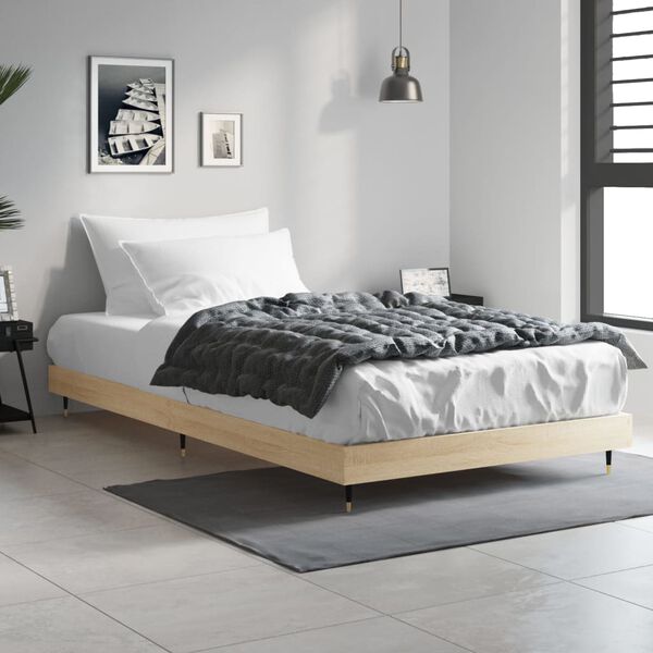 vidaXL Cadre de lit sans matelas ch&ecirc;ne sonoma 100x200 cm