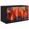 vidaXL Meuble TV mural HEESCH 69 x 33 x 40 cm Ch&ecirc;ne noir