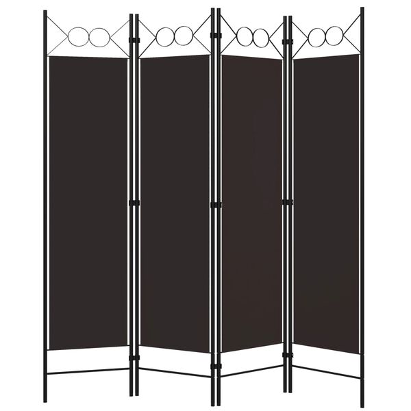 vidaXL Cloison de séparation 4 panneaux Marron 160 x 180 cm