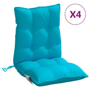 vidaXL Coussins de chaise &agrave; dossier bas lot de 4 turquoise