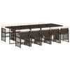 vidaXL Ensemble &agrave; manger de jardin et coussins 11 pcs marron rotin