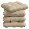 vidaXL Coussins de siège 4 pcs Crème 45 x 45 cm Tissu en microfibre