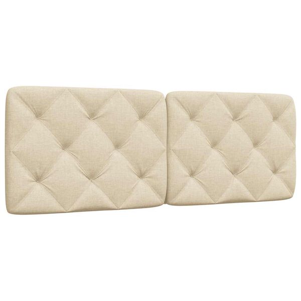 vidaXL Coussin de t&ecirc;te de lit cr&egrave;me 120 cm tissu