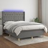 vidaXL Sommier &agrave; lattes de lit matelas LED Gris fonc&eacute; 140x190 cm Tissu