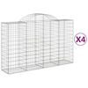 vidaXL Paniers &agrave; gabions arqu&eacute;s 4 pcs 200x50x120/140 cm Fer galvanis&eacute;