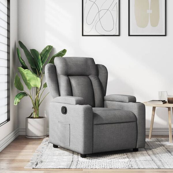 vidaXL Fauteuil inclinable en tissu gris foncé