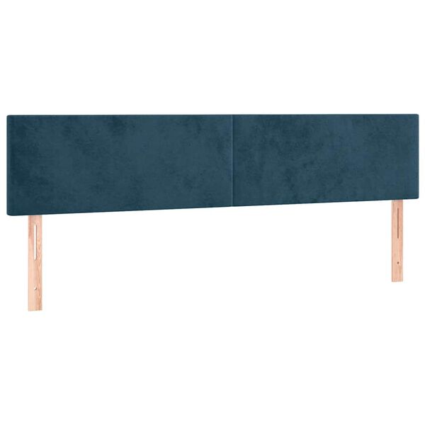 vidaXL T&ecirc;tes de lit Bleu fonc&eacute; 160 x 5 x 78/88 cm Velours