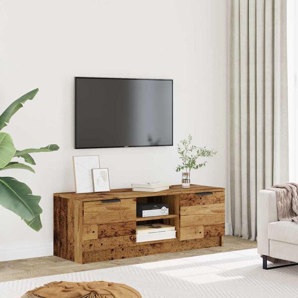 vidaXL Meuble TV vieux bois 102x35x36,5 cm bois d'ing&eacute;nierie