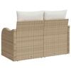 vidaXL Canap&eacute; de jardin avec coussin Beige 121 x 62 x 69cm polyrotin
