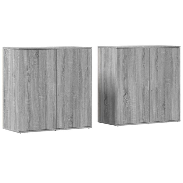vidaXL Buffets 2 pcs sonoma gris 79x38x80 cm bois d'ingénierie