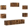 vidaXL Ensemble de meubles TV 7 pcs Ch&ecirc;ne fum&eacute; Bois d'ing&eacute;nierie