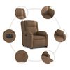 vidaXL Fauteuil inclinable électrique marron tissu
