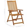 vidaXL Chaises pliables de jardin lot de 3 avec coussins Bois d'acacia